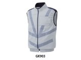 夏　警備用空調ベスト　GK903空調服ベスト（反射付き）　ホワイト（服地のみ　機械は別売りです）