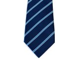 ネクタイ　ストライプ　青/水色ライン細いタイプ