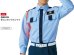 画像1: 冬　警備用　長袖ユニセックスシャツ　ブルー/紺　ツートン (1)