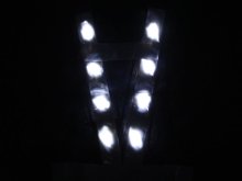 他の写真1: LED16個点滅　夜光チョッキ 6cm幅　ブルーメッシュｘシルバー反射　白色点滅・点灯（鉄道・高速関連）