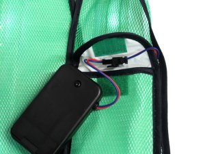 画像5: LED16個点滅　夜光チョッキ 6cm幅　グリーンメッシュｘシルバー反射　白色点滅・点灯（鉄道・高速関連）