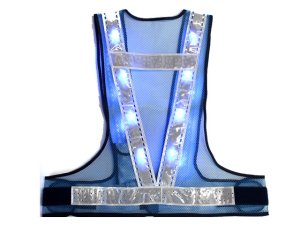 画像3: 夏用　サマーメッシュ 青色 LED安全ベスト　ブルーメッシュｘシルバー反射