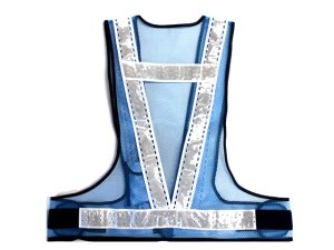 画像4: 夏用　サマーメッシュ 青色 LED安全ベスト　ブルーメッシュｘシルバー反射