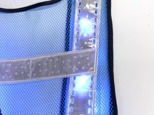 画像6: 夏用　サマーメッシュ 青色 LED安全ベスト　ブルーメッシュｘシルバー反射