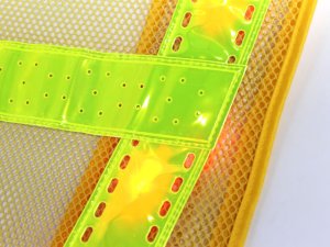 画像5: 夏用　サマーメッシュ 赤色 LED安全ベスト　イエローメッシュｘイエロー反射