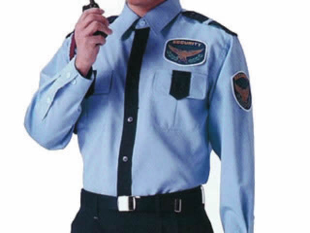 夏　警備用　長袖シャツ　ブルー/紺　ツートン（中国生地使用分） 7Ｌまであります
