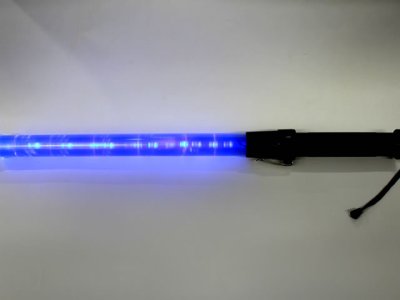 画像1: 青色　信号灯・誘導灯　54cm（点滅・点灯切り替え式）フック付き　LED6灯