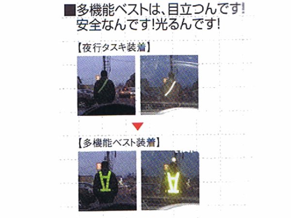 画像5: 多機能安全ベスト（収納ポケット付き）　夜光チョッキ6cm幅　グリーンメッシュ・イエロー反射 (5)