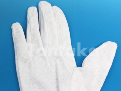 画像1: メリヤス綿　白 すべり止め付き　手袋　（ワークグリップ）