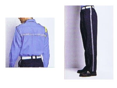 画像1: 夏　警備用　長袖シャツ　水色（反射付き）　中国製生地使用分