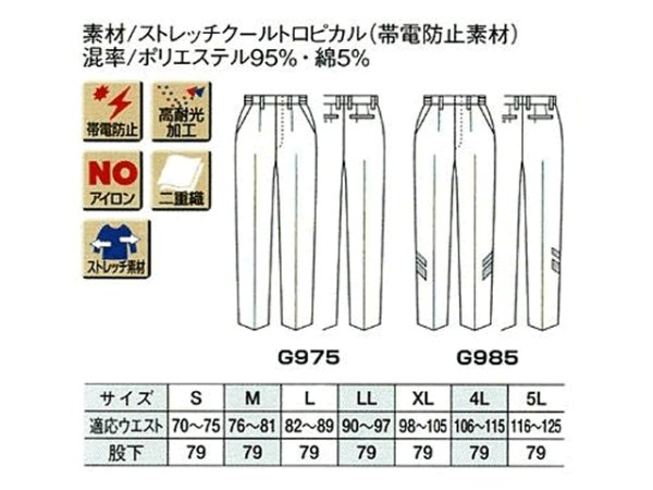 画像3: 警備用　夏アジャスターストレッチパンツ　反射付き　紺　 (3)