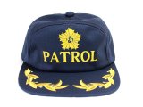 アポロキャップ　夜光文字反射　金刺しゅう　【PATROL】　紺　冬用