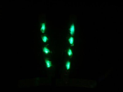画像1: LED16個点滅　夜光チョッキ 6cm幅　オレンジメッシュｘシルバー反射　緑色点滅（鉄道・高速関連）