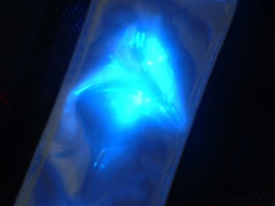 画像2: 青色LED16個点滅　夜光チョッキ 6cm幅　紺メッシュｘシルバー反射　青色点滅（高速関連）
