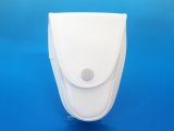 キーケース　白　クラリーノ製　14.5cmｘ10cmｘ6cm　台形型