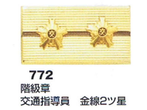 画像1: 階級章　交通指導員　金線２ツ星 （2個セット） (1)