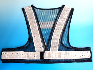 夏用 サマーメッシュ安全ベスト ショート丈40cm 紺メッシュx